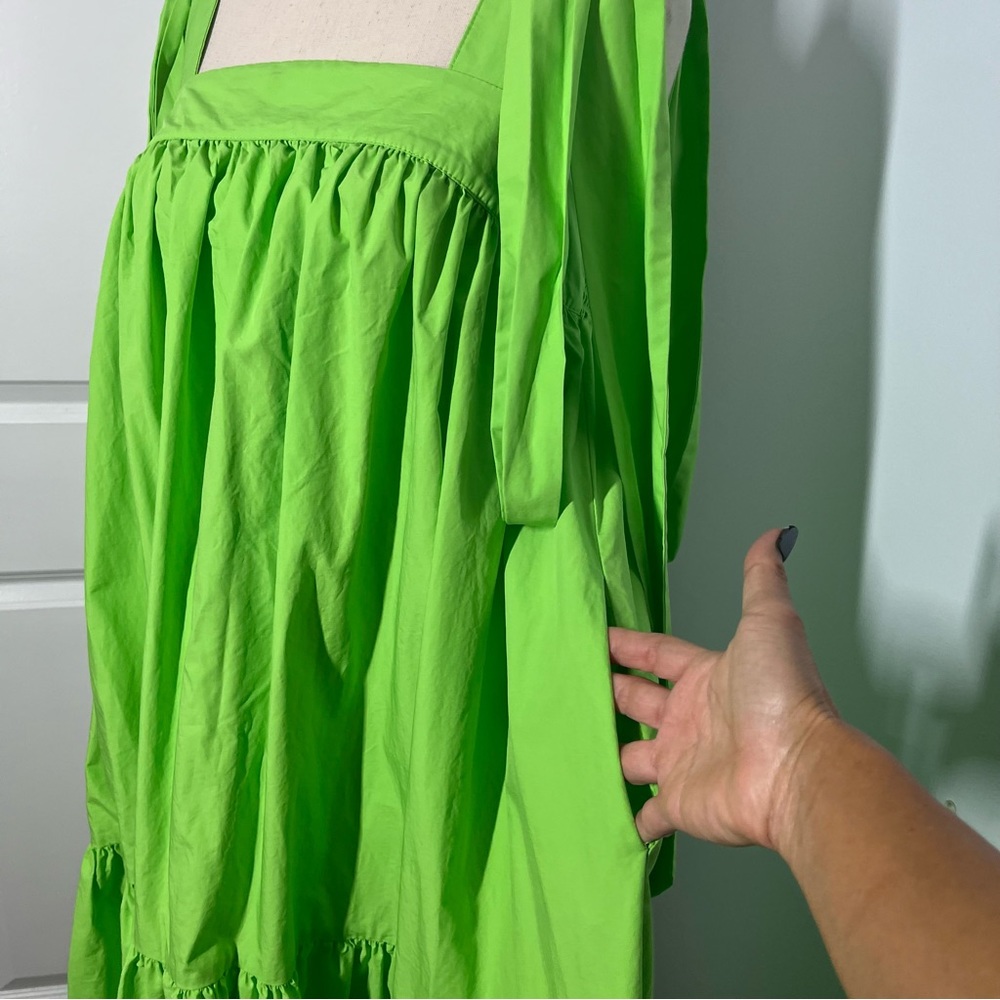Christopher John Rogers + Target Green Hi-low Dress With Shoulder size XS - Picture 9 of 11